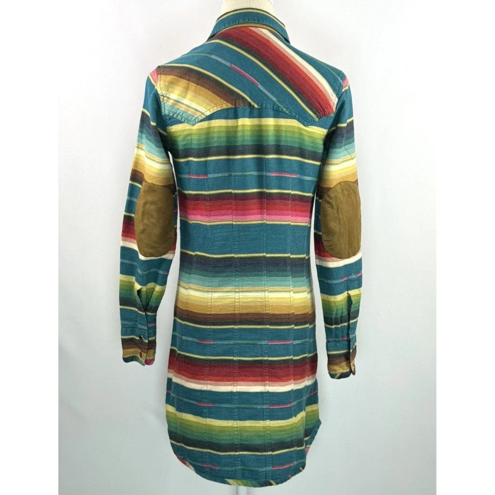 Tasha Polizzi Colt 44 Serape Stripe Tunic Western Shirt Dress Women S 1095-02